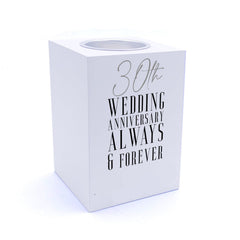 Personalised 30th Wedding Anniversary Tea Light Holder Gift