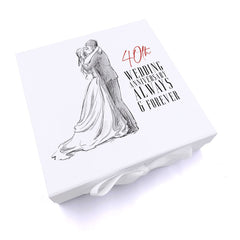 Personalised 40th Anniversary Keepsake Memory Box Married Couple Gift