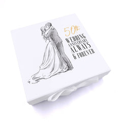 Personalised 50th Anniversary Keepsake Memory Box Married Couple Gift