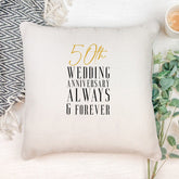 Personalised 50th Wedding Anniversary Cushion Gift