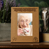 Personalised 90th Birthday Photo Frame Gift with Balloons Portrait