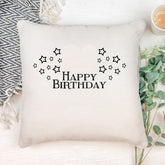 Personalised Any Age Happy Birthday Star Design Cushion Gift