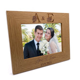 Personalised Beautiful Floral Wedding Photo Frame gift Landscape
