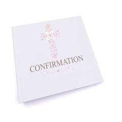 Personalised Confirmation Ornate Pink Cross Design Photo Album