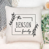 Personalised Family Name Leaf Design Cushion Gift