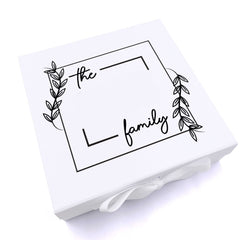 ukgiftstoreonline Personalised Family Name Leaf Design Keepsake Memory Box