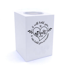 Personalised I will hold you in my heart Memorial Remembrance Tea Light Holder