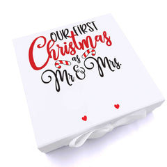 ukgiftstoreonline Personalised Mr and Mrs Our First Christmas Keepsake Memory Box Gift