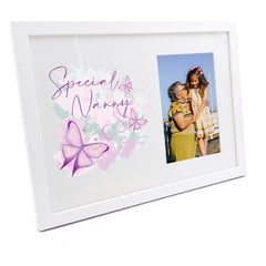 Personalised Special Nanny Pink & Purple Butterfly Gift Photo Frame