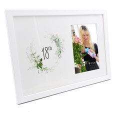 Personalised 18th Birthday Photo Frame Gift With Botanical Design