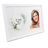 Personalised 50th Birthday Photo Frame Gift With Botanical Design