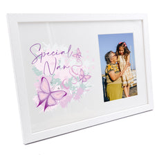 Personalised Special Nan Pink and Purple Butterfly Gift Photo Frame
