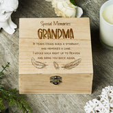 Grandma In Loving Memory Engraved Wooden Keepsake Box Gift - ukgiftstoreonline