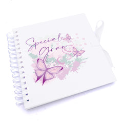 Personalised Special Gran Pink and Purple Butterfly Gift Scrapbook Photo Album