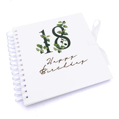 Personalised 18th Birthday Green Leaf Design Gift Scrapbook Photo Album