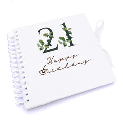 Personalised 21st Birthday Green Leaf Design Gift Scrapbook Photo Album