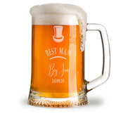 Personalised Wedding Beer Tankard Gift Best Man, Usher, Groomsman, Father Of the Groom, Father Of The Bride