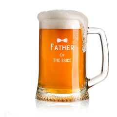 Personalised Father of The Bride Beer Tankard Glass Gift