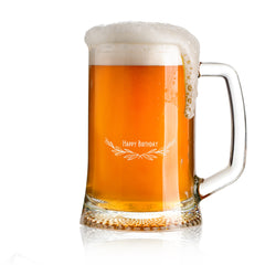 Personalised Any Age Birthday Pint Beer Tankard Glass Emblem 18th, 21st, 30th, 40th, 50th, 60th