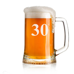 Personalised 30th Birthday Beer Glass Tankard Gift Boxed with Sentiment