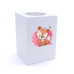 Personalised Baby Girl Cute Fox Design Tea Light Holder