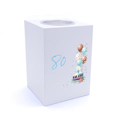 Personalised 80th Birthday Gifts For Him Tea Light Holder