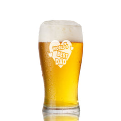 Best Dad Sentiment Personalised Engraved Beer Glass