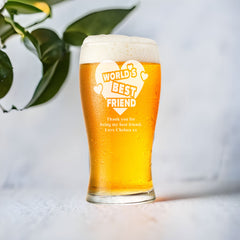 Best Friend Sentiment Personalised Engraved Beer Glass