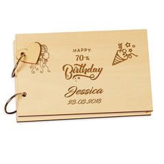 Personalised 70th Birthday Scrap Book Photo Album Keepsake Book
