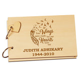 Personalised Wooden Front Memorial or Remembrance Guest Book or Scrap Book