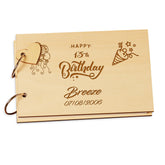 Personalised Wooden Engraved 13th Birthday Scrap Book Photo Album Keepsake Book