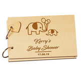 Personalised Wooden Engraved Baby Shower Scrap Book Photo Album Guest Book