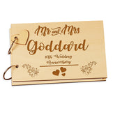 Personalised Wooden Engraved Anniversary Scrap Book Photo Album Guest Book