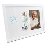 Personalised 80th Birthday Gifts For Him Photo Frame