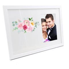 Personalised Pink Flower Wedding Photo Frame