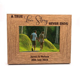 A True Love Story Never Ends Personalised Engraved Photo Frame Gift - ukgiftstoreonline