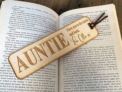 Auntie Gift Personalised Wooden Engraved Bookmark - ukgiftstoreonline