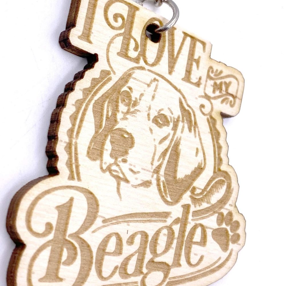 Beagle Dog keyring or Bag Charm Gift Personalised Key Ring ukgiftstoreonline