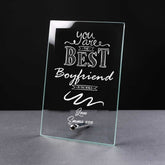 Best Boyfriend Gift Sentiment Personalised Engraved Glass Plaque - ukgiftstoreonline