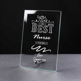 Best Nurse Gift Sentiment Personalised Engraved Glass Plaque Personalised Crystal Glass ukgiftstoreonline