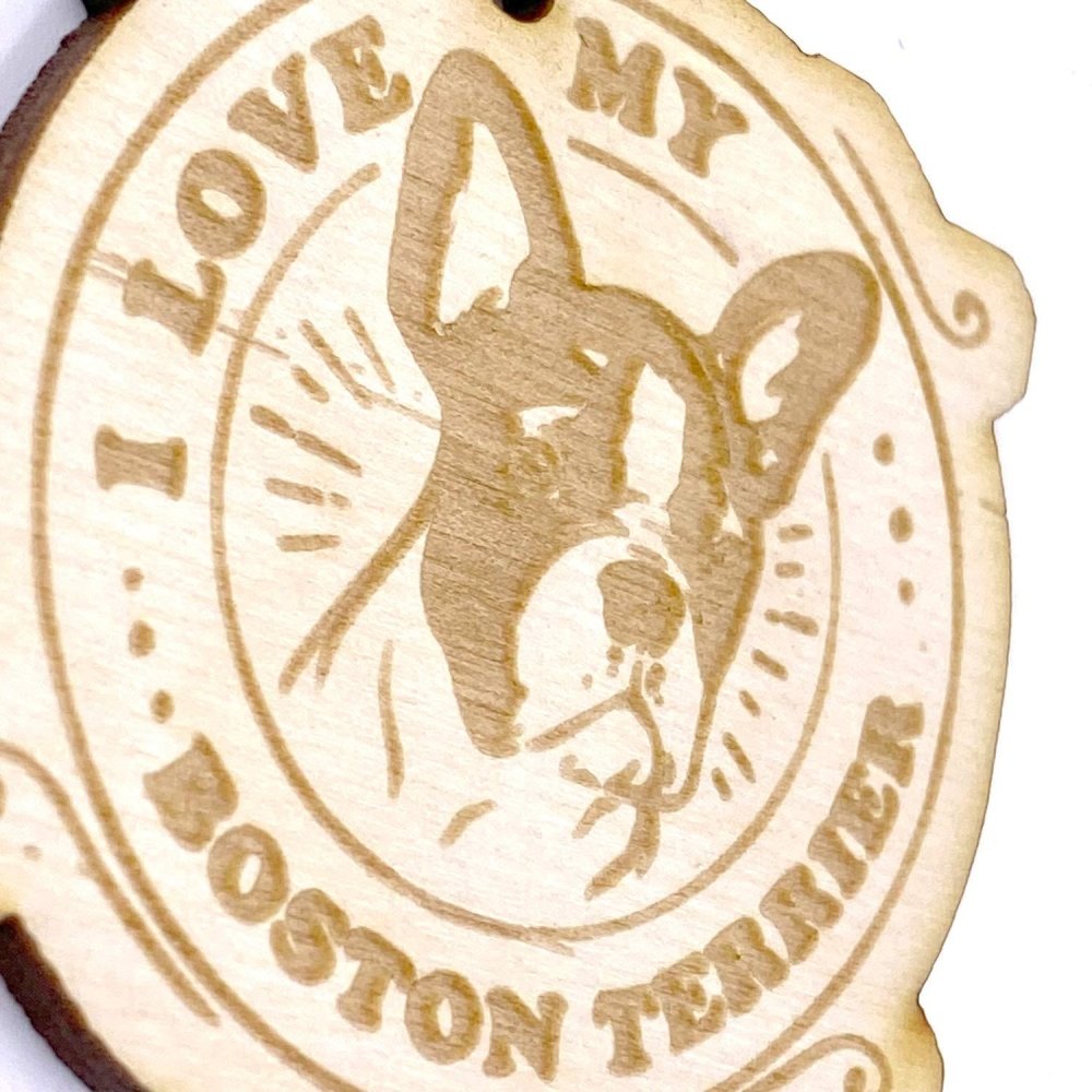 Boston Terrier Dog keyring or Bag Charm Gift Personalised Key Ring ukgiftstoreonline