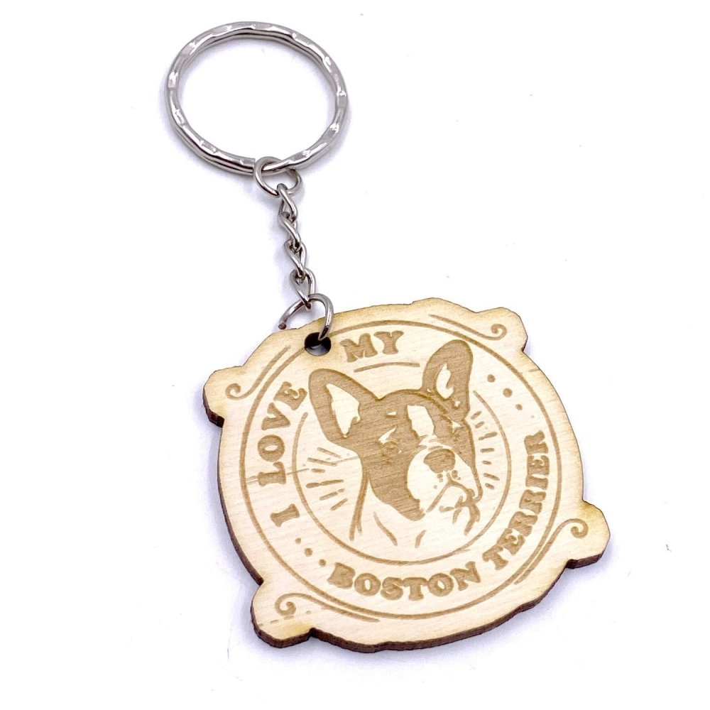 Boston Terrier Dog keyring or Bag Charm Gift - ukgiftstoreonline