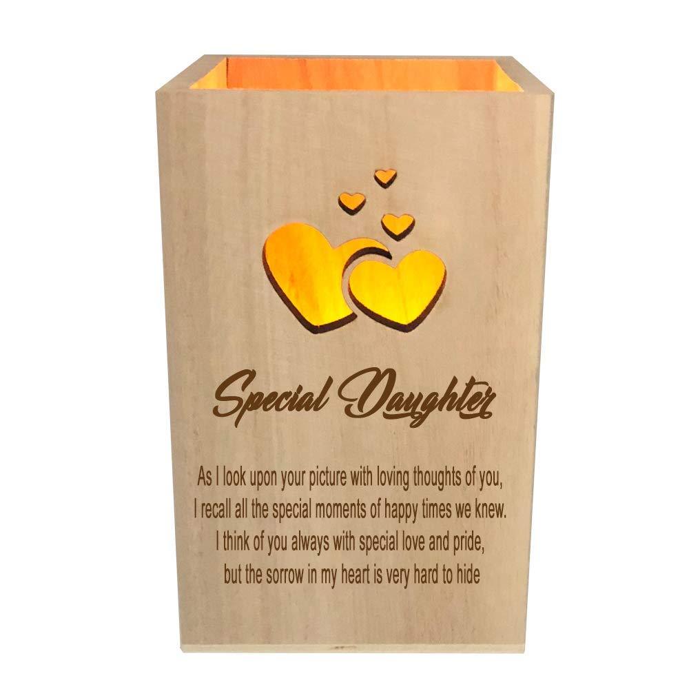 Daughter Remembrance Memorial Sentiment LED Tealight Holder Keepsake - ukgiftstoreonline