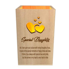 Daughter Remembrance Memorial Sentiment LED Tealight Holder Keepsake - ukgiftstoreonline