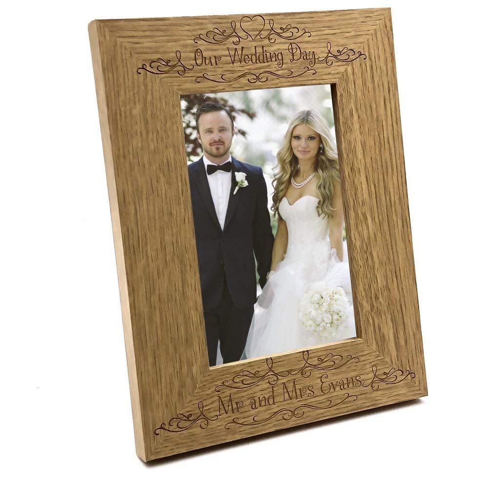 Elegant Personalised Our Wedding Day Wooden Photo Frame Gift - ukgiftstoreonline