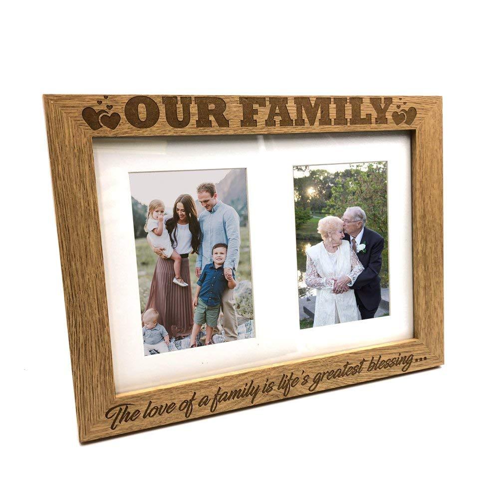 Family Sentiment Double Wooden Photo Frame Gift - ukgiftstoreonline