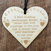 First Anniversary Hanging Heart Plaque Gift - ukgiftstoreonline