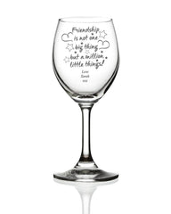 Friendship Sentiment Personalised Engraved Wine Glass - ukgiftstoreonline