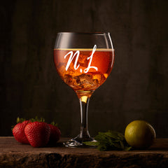 Personalised Engraved Name Initials Gin Cocktail Glass Gift for her in box