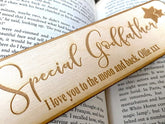 Godfather Gift Personalised Wooden Engraved Bookmark - ukgiftstoreonline